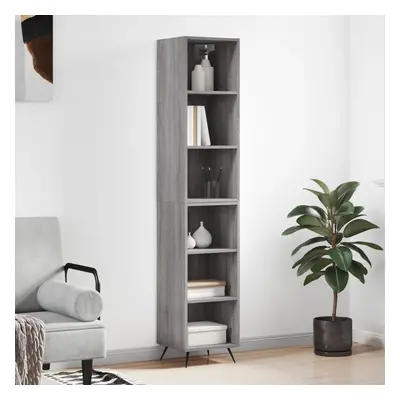 vidaXL Skříň highboard šedá sonoma 34,5x32,5x180 cm kompozitní dřevo