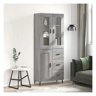 vidaXL Skříň highboard šedá sonoma 69,5 x 34 x 180 cm kompozitní dřevo