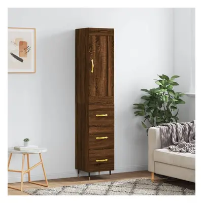 vidaXL Skříň highboard hnědý dub 34,5 x 34 x 180 cm kompozitní dřevo