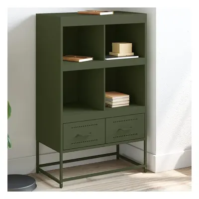 vidaXL Skříň highboard olivově zelená 68 x 39 x 111,5 cm ocel