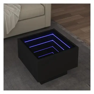 vidaXL Odkládací stolek s LED černý 40 x 40 x 30 cm kompozitní dřevo