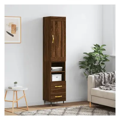 vidaXL Skříň highboard hnědý dub 34,5 x 34 x 180 cm kompozitní dřevo