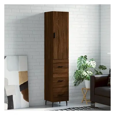 vidaXL Skříň highboard hnědý dub 34,5 x 34 x 180 cm kompozitní dřevo