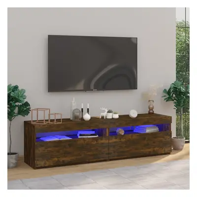 vidaXL TV skříňky s LED osvětlením 2 ks kouřový dub 75 x 35 x 40 cm