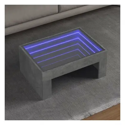 vidaXL Konferenční stolek s Infinity LED betonově šedý 70 x 50 x 30 cm