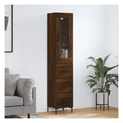 vidaXL Skříň highboard hnědý dub 34,5 x 34 x 180 cm kompozitní dřevo