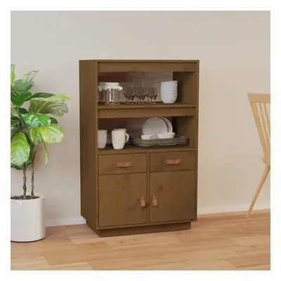 vidaXL Skříň highboard medově hnědá 67x40x108,5 cm masivní borovice