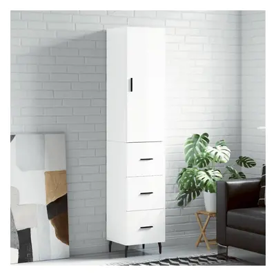 vidaXL Skříň highboard bílá s vysokým leskem 34,5x34x180 cm kompozit