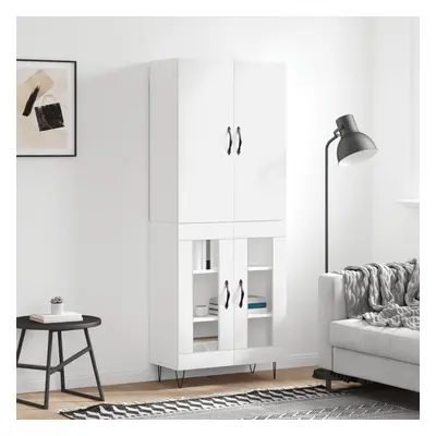 vidaXL Skříň highboard lesklá bílá 69,5 x 34 x 180 cm kompozitní dřevo