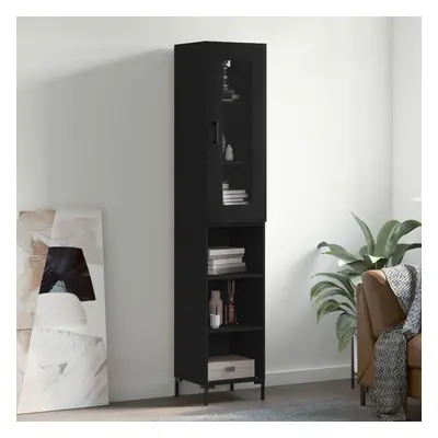 vidaXL Skříň highboard černá 34,5 x 34 x 180 cm kompozitní dřevo