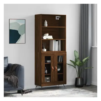 vidaXL Skříň highboard hnědý dub 69,5 x 34 x 180 cm kompozitní dřevo