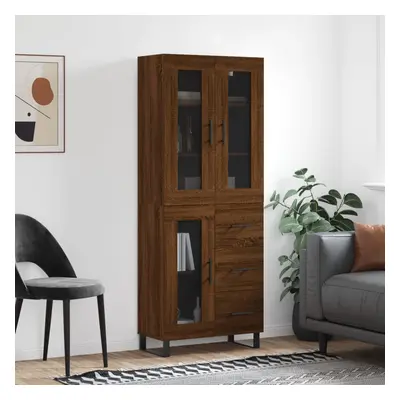 vidaXL Skříň highboard hnědý dub 69,5 x 34 x 180 cm kompozitní dřevo