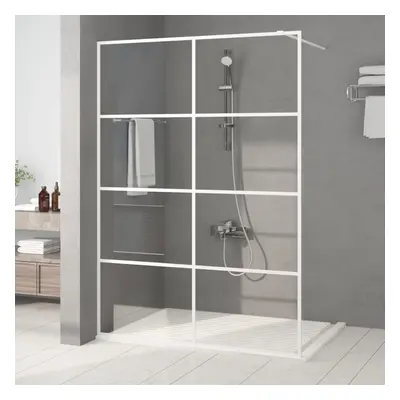 vidaXL Sprchová zástěna walk-in bílá 140 x 195 cm čiré ESG sklo