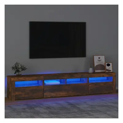 vidaXL TV skříňka s LED osvětlením kouřový dub 210 x 35 x 40 cm