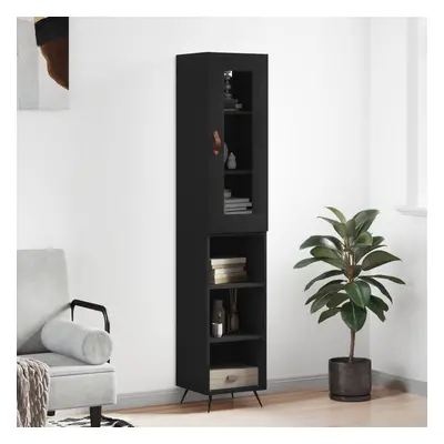 vidaXL Skříň highboard černá 34,5 x 34 x 180 cm kompozitní dřevo