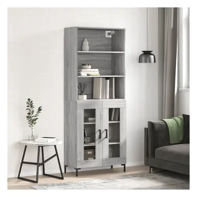 vidaXL Skříň highboard šedá sonoma 69,5 x 34 x 180 cm kompozitní dřevo