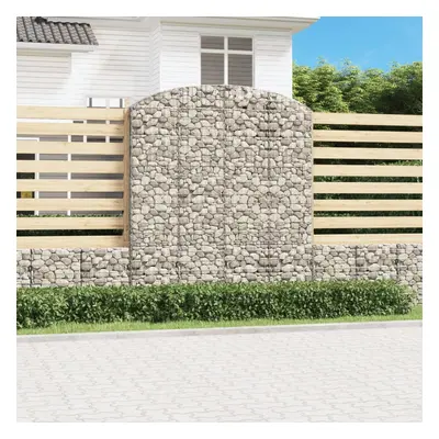 vidaXL Klenutý gabionový koš 200 x 30 x 220/240 cm pozinkované železo