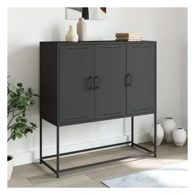 vidaXL Skříň highboard černá 100,5 x 39 x 107 cm ocel