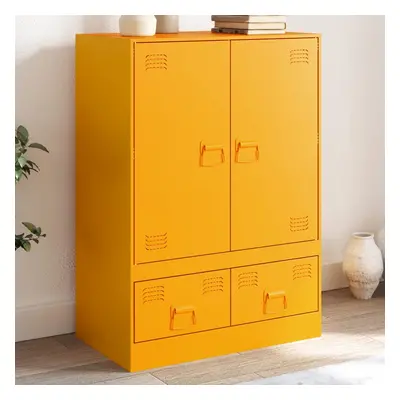 vidaXL Highboard hořčicově žlutý 67 x 39 x 95 cm ocel