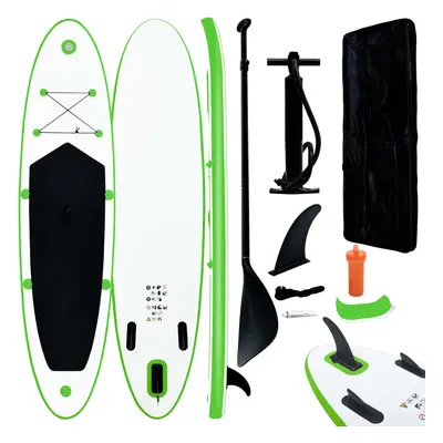 vidaXL Nafukovací SUP paddleboard zeleno-bílý