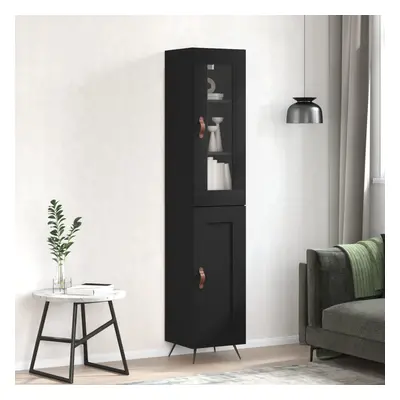 vidaXL Skříň highboard černá 34,5 x 34 x 180 cm kompozitní dřevo