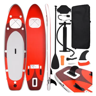 vidaXL Nafukovací SUP paddleboard a příslušenství červený 330x76x10cm