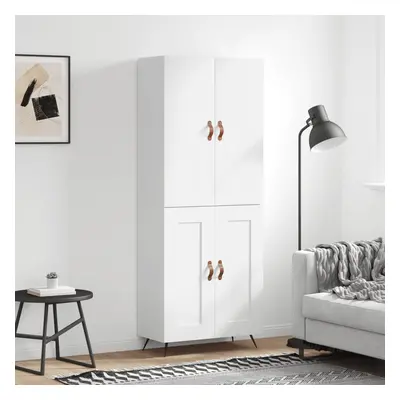 vidaXL Skříň highboard lesklá bílá 69,5 x 34 x 180 cm kompozitní dřevo