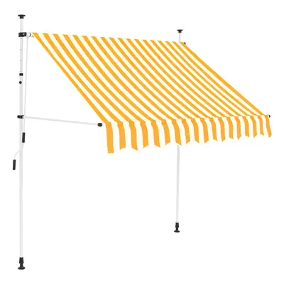 vidaXL Ručně zatahovací markýza 200 cm oranžovo-bílé pruhy