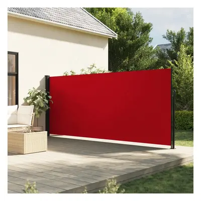 vidaXL Zatahovací boční markýza červená 180 x 500 cm