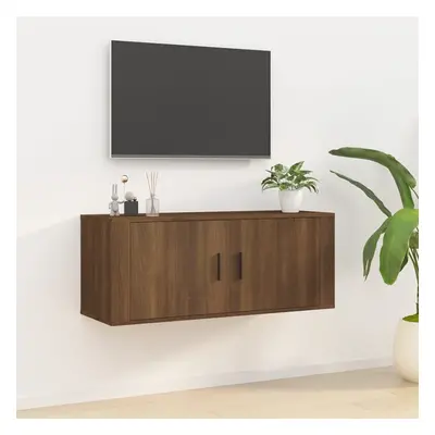 vidaXL Nástěnná TV skříňka hnědý dub 100 x 34,5 x 40 cm