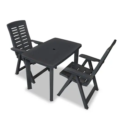 vidaXL 3dílný bistro set plastový antracitový