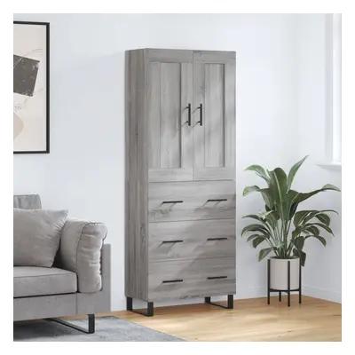 vidaXL Skříň highboard šedá sonoma 69,5 x 34 x 180 cm kompozitní dřevo