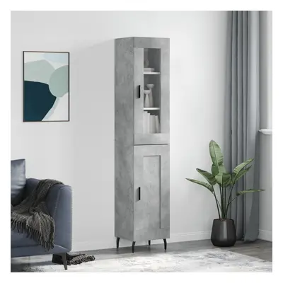 vidaXL Skříň highboard betonově šedá 34,5x34x180 cm kompozitní dřevo