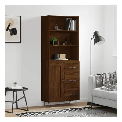 vidaXL Skříň highboard hnědý dub 69,5 x 34 x 180 cm kompozitní dřevo