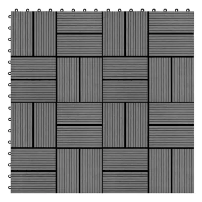 vidaXL 22 ks terasové dlaždice 30 x 30 cm 2 m² WPC šedé