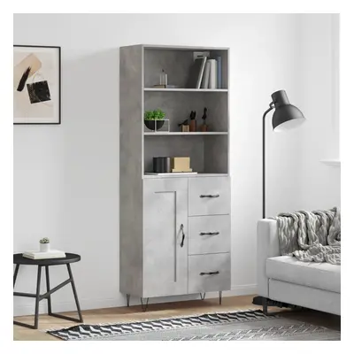 vidaXL Skříň highboard betonově šedá 69,5x34x180 cm kompozitní dřevo