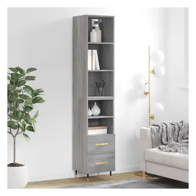 vidaXL Skříň highboard šedá sonoma 34,5 x 34 x 180 cm kompozitní dřevo