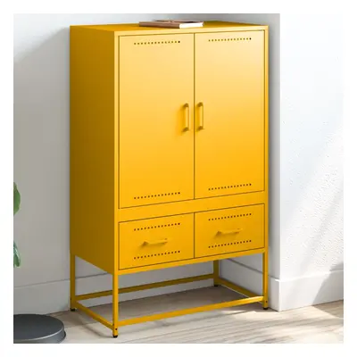 vidaXL Skříň highboard hořčicově žlutá 68x39x111,5 cm ocel