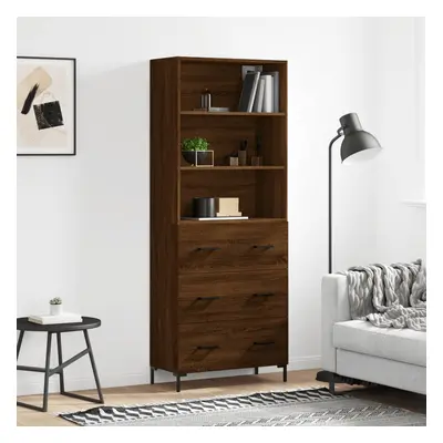 vidaXL Skříň highboard hnědý dub 69,5 x 34 x 180 cm kompozitní dřevo