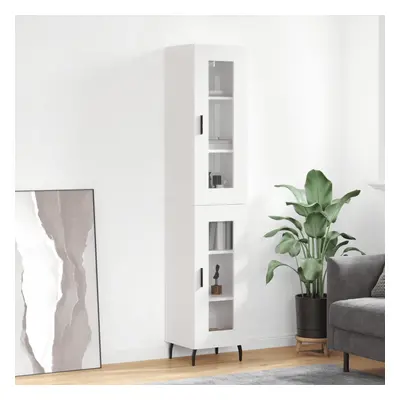 vidaXL Skříň highboard bílá s vysokým leskem 34,5x34x180 cm kompozit