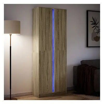 vidaXL Skříň highboard s LED dub sonoma 74 x 32,5 x 200 cm kompozit