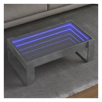 vidaXL Konferenční stolek s Infinity LED betonově šedý 90 x 53 x 30 cm