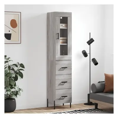 vidaXL Skříň highboard šedá sonoma 34,5 x 34 x 180 cm kompozitní dřevo