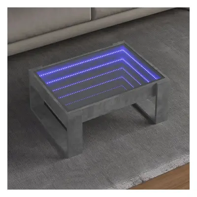 vidaXL Konferenční stolek s Infinity LED betonově šedý 70 x 53 x 30 cm