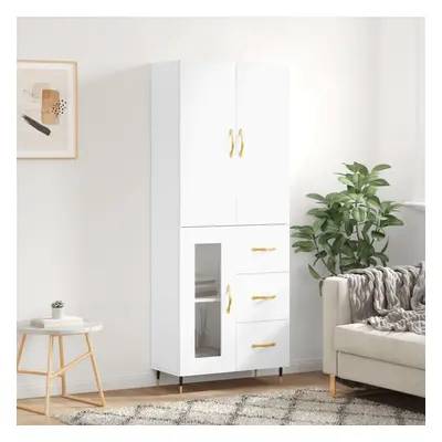 vidaXL Skříň highboard bílá 69,5 x 34 x 180 cm kompozitní dřevo