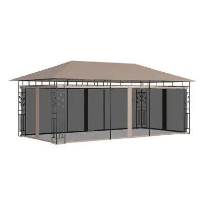 vidaXL Altán s moskytiérou 6 x 3 x 2,73 m taupe 180 g/m²