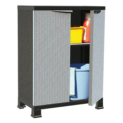 vidaXL Plastová skříňka 68 x 39 x 92 cm ratanový design