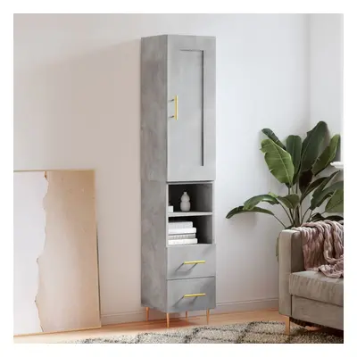 vidaXL Skříň highboard betonově šedá 34,5x34x180 cm kompozitní dřevo