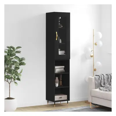 vidaXL Skříň highboard černá 34,5 x 34 x 180 cm kompozitní dřevo