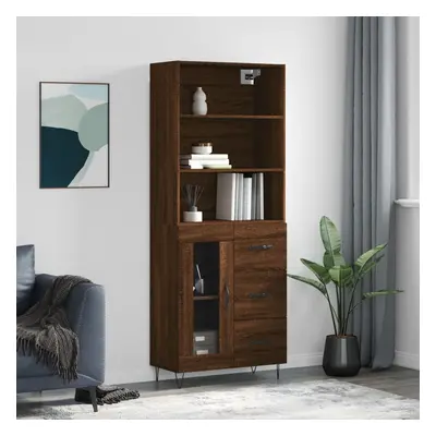 vidaXL Skříň highboard hnědý dub 69,5 x 34 x 180 cm kompozitní dřevo